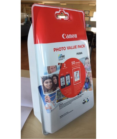 Canon PG-46 CL-56 Multipack 2'li Mürekkep Kartuş 50 adet 10x15 Fotoğraf Kağıdı Hediyeli