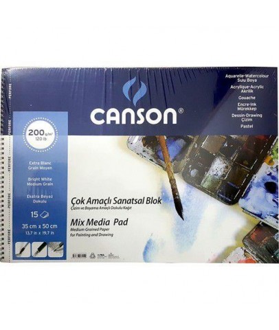 Canson 1557 Resim Blok 200Gr 35X50 15Yp