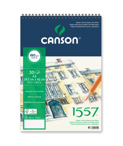 Canson 1557 Resim Ve Çizim Blok 180 GR A4 20 YP Üstten Spiralli