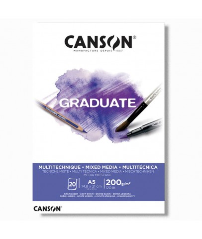 Canson Çizim Bloğu Graduate Mıx Medıa Beyaz 20 Syf A5 200 GR