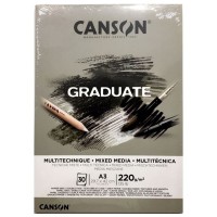 Canson Çizim Bloğu Graduate Mıx Medıa Gri 30 Syf A3 220 GR