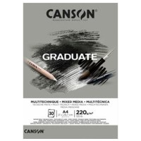 Canson Çizim Bloğu Graduate Mıx Medıa Gri 30 Syf A4 220 GR