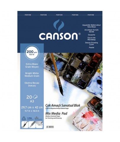 Canson Resim Çizim Defteri 200Gr A3 20Yp