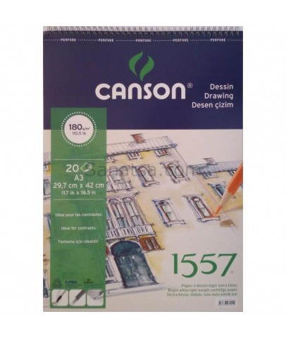 Canson Teknik Resim Defteri Blok Üstten Spiralli 40 YP A3 120 GR FCNS12040A3US