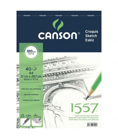 Canson Teknik Resim Defteri Blok Üstten Spiralli 40 YP A4 120 GR FCNS12040A4US