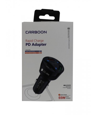 Carboon Ms-CC12 55W Pd 20w Type-c Grişi 2 Usb Araç Çakmaklık Girişli