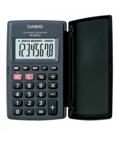 Casio HL-820LV-BK 8 Hane Siyah Cep Tipi Hesap Makinesi