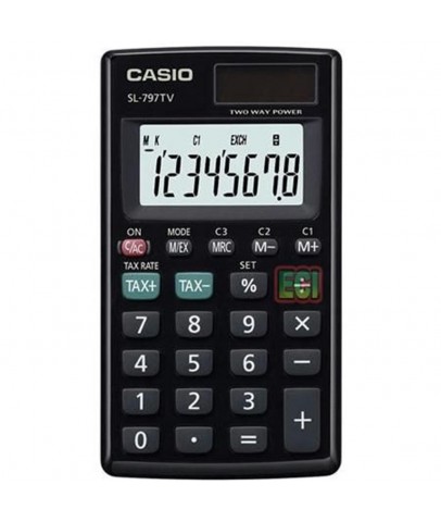 Casio SL-797TV-BK 8 Hane Siyah Cep Tipi Hesap Makinesi