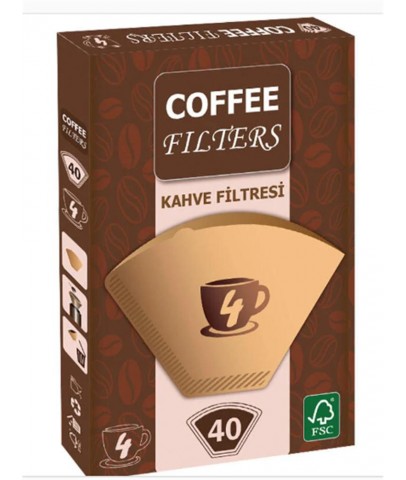 Coffee Filters Filtre Kahve Kağıdı 1x4 4 Numara 40lı