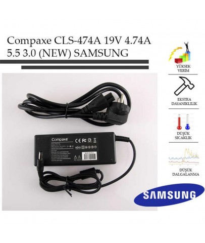 Compaxe CLS-474A 19V 4.74A 5.5-3.0 Samsung Notebook adaptörü