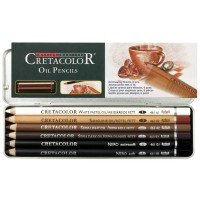 Cretacolor Oil Pencils Drawing Set Yağlı Çizim Kalemleri 6Lı Metal Kutu 40007