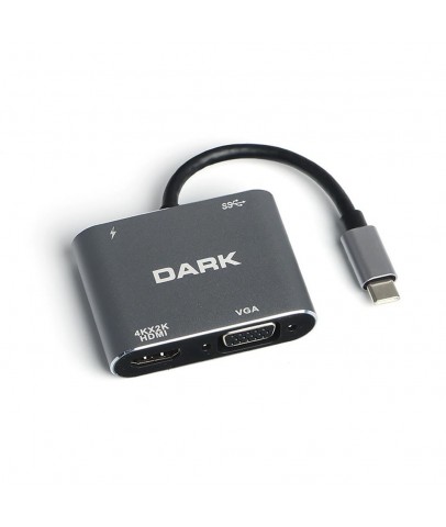 Dark DK AC U31XHDV  USB 3.1 Type-C' den 4K UHD HDMI & VGA Dönüştürücü Adaptör