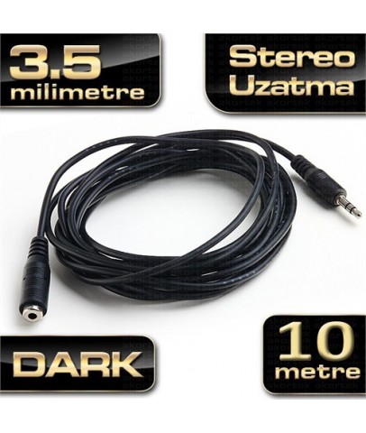 Dark DK-CB-AUEXTL1000 10 Metre 3.5mm Stereo Ses Uzatma Kablosu (3.5mm Dişi - 3.5mm Erkek)