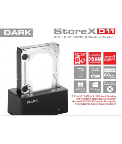 Dark StoreX.D11 3.5"-2.5" SB 3.0 SATA Disk İstasyon