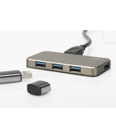 Digitus DA-70240-1 4 Port USB 3.0 Hub, 5V-2A güç adaptörü dahil, alüminyumi DA-70240-1