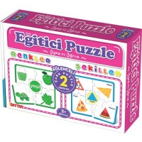 Dıy Toy Çark Eğitici Puzzle Renkler-Şekiller Cp1949