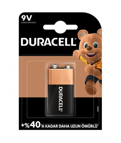 Duracell Alkalin 9 Volt Pil