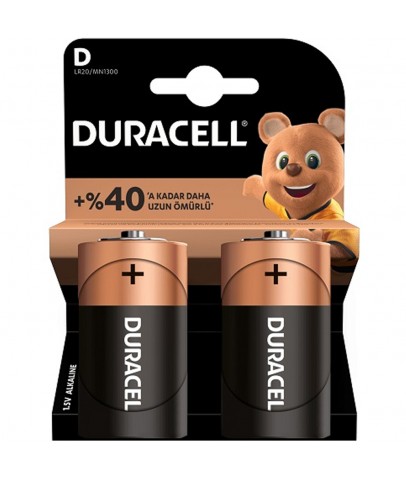 Duracell Alkalin Büyük Boy Pil (D) 2 Lİ D2