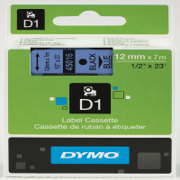 Dymo D1 Şerit Standart 12 MMx7 MT Mavi Üzerine Siyah 45016