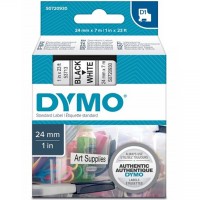 Dymo D1 Şerit Standart 24 MMx7 MT Beyaz Üzerine Siyah 53713