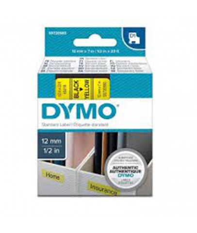 DYMO S0720500 D1 Yedek Şerit, 12 mm x 7 mt, Şeffaf- Siyah (45010)