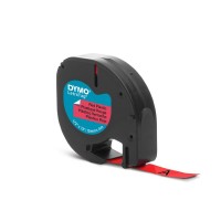 DYMO S0721630 LetraTag Plastik Şerit ( 12 mm X 4 mt ) , Kırmızı (59424) 91203