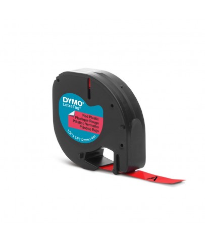 DYMO S0721630 LetraTag Plastik Şerit ( 12 mm X 4 mt ) , Kırmızı (59424) 91203