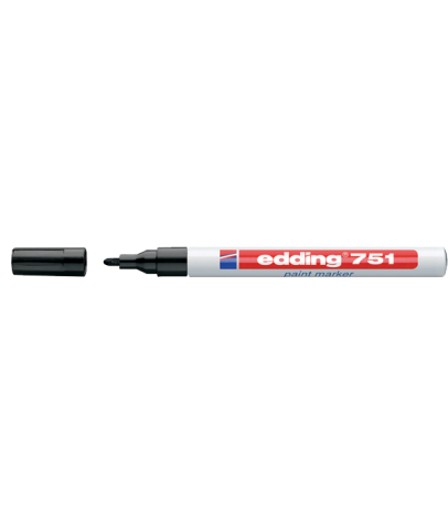 Edding Markör Boya 1-2 MM Siyah Yuvarlak Uçlu 751