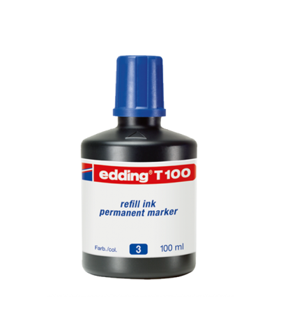 Edding Markör Mürekkebi Permanent Damlalıklı 100 ML Mavi T100