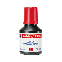 Edding Markör Mürekkebi Permanent Damlalıklı 30 ML Kırmızı T25