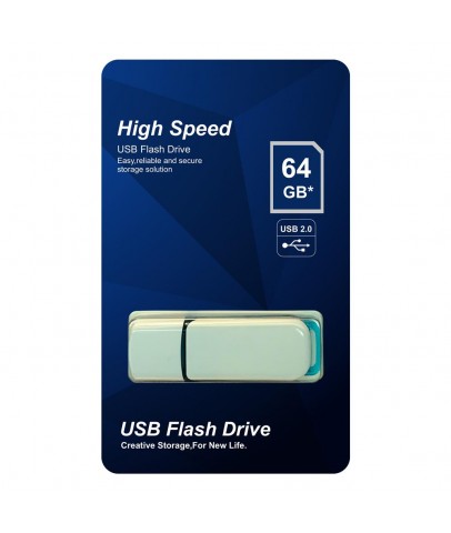 Elba 64GB Plastik Beyaz-Mavi 2.0 USB Flash Bellek