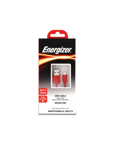 Energizer C12UBMCGRD4 1.2m Flat Micro Kırmızı Usb Kablosu