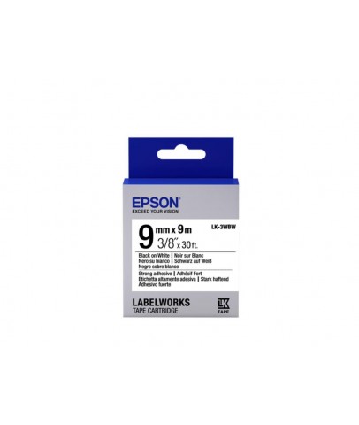 Epson LK-3WBW Strong Beyaz  Üzeri Siyah 9MM 9Metre