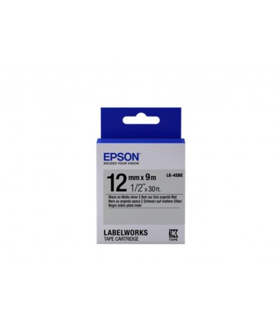 Epson LK-4SBE SILVER- GÜMÜŞ Üzeri SİYAH 12MM 9MT