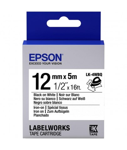 Epson LK-4WBQ Iron BEYAZ Üzeri SİYAH 12MM 9Metre Etiket