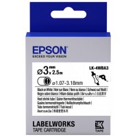 Epson LK-4YBA3 Isıyla Daralan Siyah Üzeri Sarı 3MM 2,5Metre Etiket