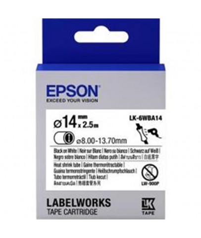 Epson LK-4YBA5 Isıyla Daralan Sarı Üzeri Siyah 5MM 2,5Metre Etiket