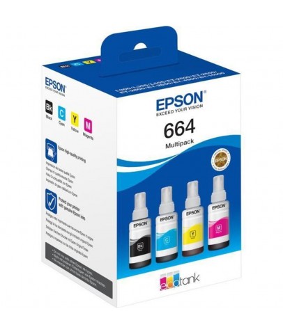 Epson T6646 Cyan-Magenta-Yellow-Black Mavi-Kırmızı-Sarı-Siyah 4lü Multipack Kartuş