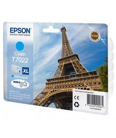 Epson T7022 Cyan Mavi 2.000 Sayfa Mürekkep Kartuş T70224010