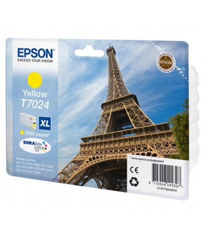 Epson T7024 Yellow Sarı 2.000 Sayfa Mürekkep Kartuş T70244010