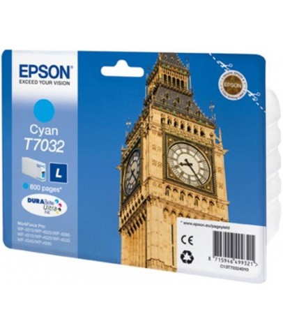 Epson T7032 Cyan Mavi 800 Sayfa Mürekkep Kartuş T70324010