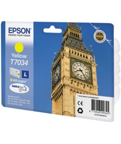 Epson T7034 Yellow Sarı 800 Sayfa Mürekkep Kartuş T70344010