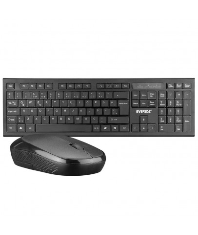 Everest KM-6121 Siyah Kablosuz Q Slim Klavye + Mouse Set