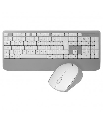 Everest KM-6176 OFFICAL Beyaz-Gri Kablosuz Combo Q Multimedia Klavye + Mouse Set