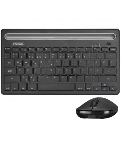 Everest KM-BT803 Siyah 3 in 1 BT 5.0+3.0+2.4Ghz 1600dpi Q Multimedia Kablosuz Klavye + Mouse Set