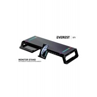 Everest ST1 4 USB Hub RGB Işıklı Katlanabilir Yükseklik Ayarlı Siyah Monitör Standı