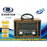 Everton Rt-556  Bluetooth Fm-Usb-Tf-Aux  Şarjlı Nostaljik Radyo