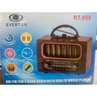 Everton Rt-658  Bluetooth Fm-Usb-Tf-Aux Şarjlı Nostaljik Radyo