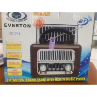 Everton Rt-711-Usb-Tf-Am-Fm-Sw-Tws-Usb Güneş Eenerjili  Nostaljik Radyo