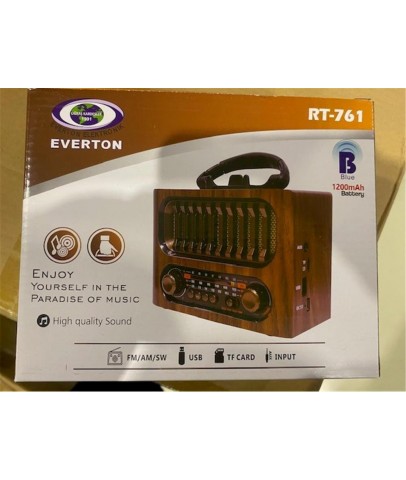 Everton Rt-761 -Usb-Tf-Am-Fm-Sw-Blue-Connect-Tws-Usb Şarj Nostaljik Radyo